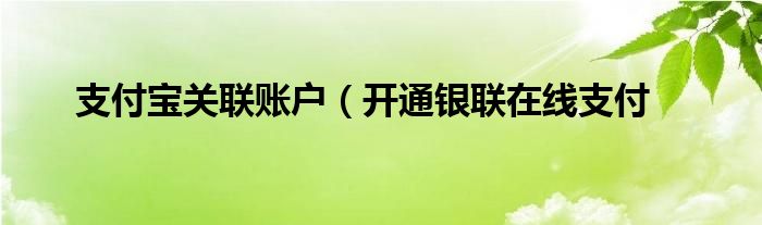 支付宝关联账户（开通银联在线支付