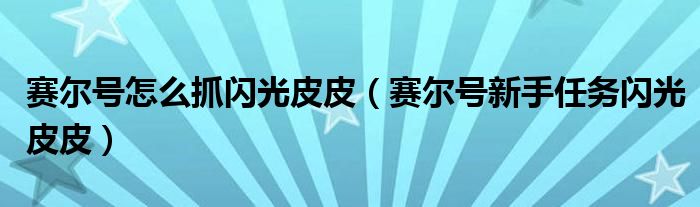 赛尔号怎么抓闪光皮皮（赛尔号新手任务闪光皮皮）