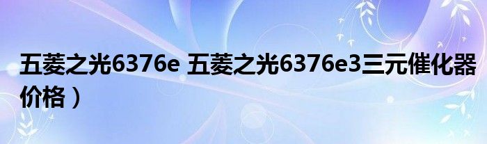 五菱之光6376e 五菱之光6376e3三元催化器价格）