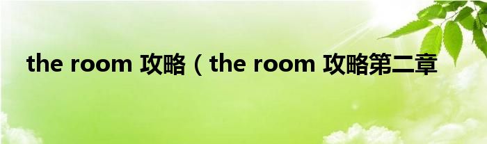 the room 攻略（the room 攻略第二章