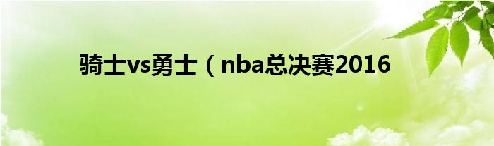 骑士vs勇士（nba总决赛2016