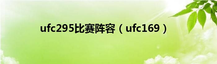 ufc295比赛阵容（ufc169）