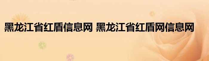 黑龙江省红盾信息网 黑龙江省红盾网信息网