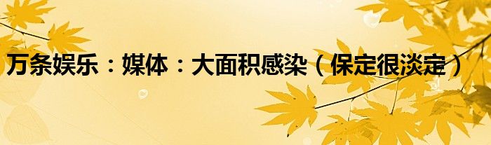 万条娱乐：媒体：大面积感染（保定很淡定）