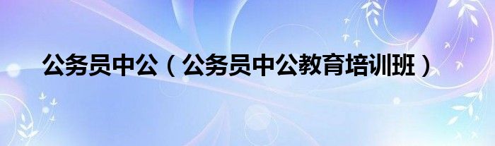 公务员中公（公务员中公教育培训班）