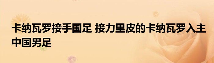 卡纳瓦罗接手国足 接力里皮的卡纳瓦罗入主中国男足