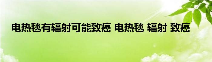 电热毯有辐射可能致癌 电热毯 辐射 致癌