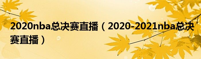 2020nba总决赛直播（2020-2021nba总决赛直播）