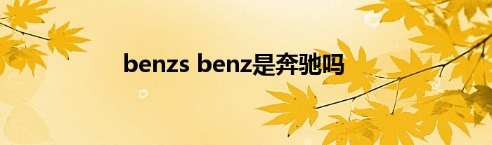 benzs benz是奔驰吗