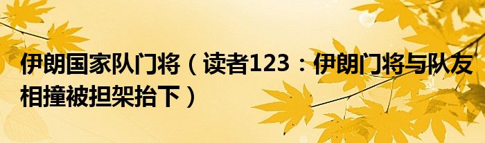 伊朗国家队门将（读者123：伊朗门将与队友相撞被担架抬下）