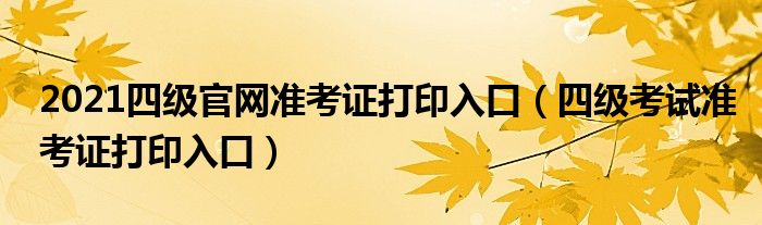 2021四级官网准考证打印入口（四级考试准考证打印入口）