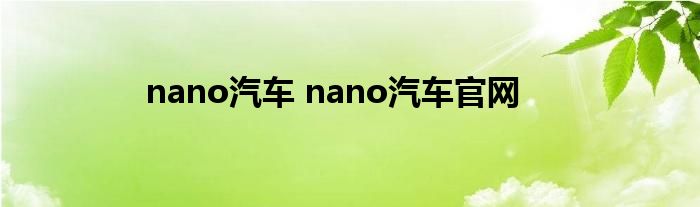 nano汽车 nano汽车官网