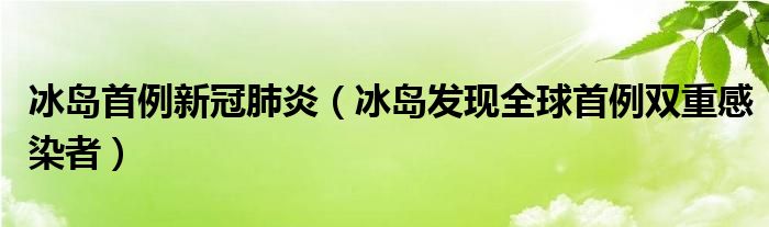 冰岛首例新冠肺炎（冰岛发现全球首例双重感染者）