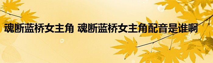 魂断蓝桥女主角 魂断蓝桥女主角配音是谁啊