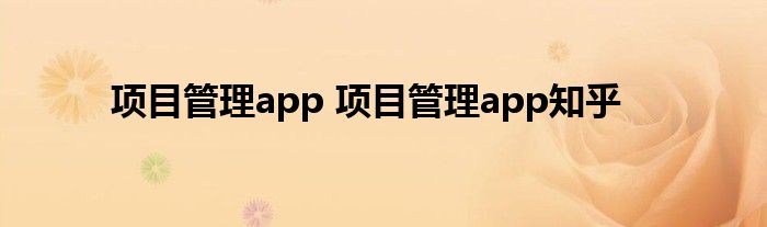 项目管理app 项目管理app知乎