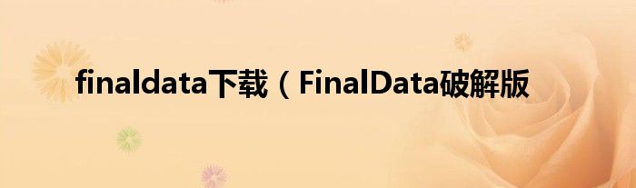 finaldata下载（FinalData破解版