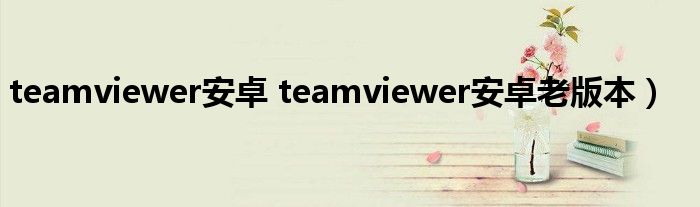 teamviewer安卓 teamviewer安卓老版本）