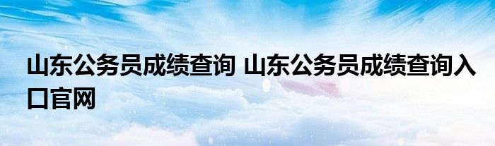 山东公务员成绩查询 山东公务员成绩查询入口官网