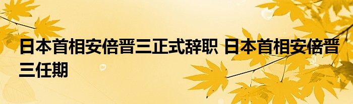 日本首相安倍晋三正式辞职 日本首相安倍晋三任期