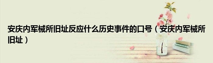 安庆内军械所旧址反应什么历史事件的口号（安庆内军械所旧址）