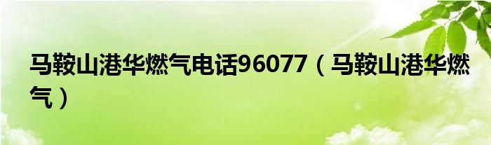 马鞍山港华燃气电话96077（马鞍山港华燃气）