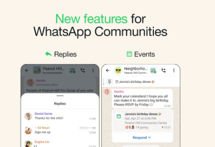 WhatsApp推出针对社区和群组的新功能