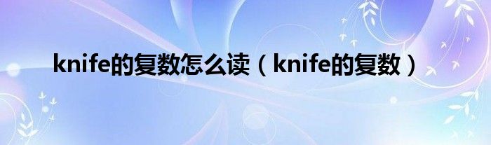 knife的复数怎么读（knife的复数）