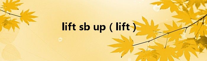 lift sb up（lift）