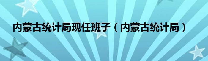 内蒙古统计局现任班子（内蒙古统计局）