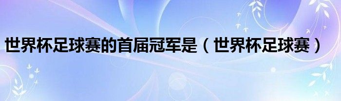 世界杯足球赛的首届冠军是（世界杯足球赛）