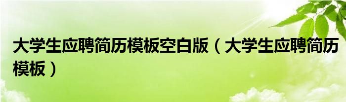 大学生应聘简历模板空白版（大学生应聘简历模板）