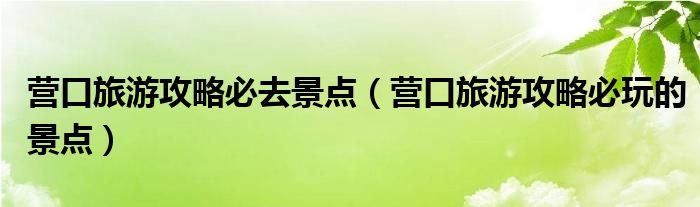 营口旅游攻略必去景点（营口旅游攻略必玩的景点）