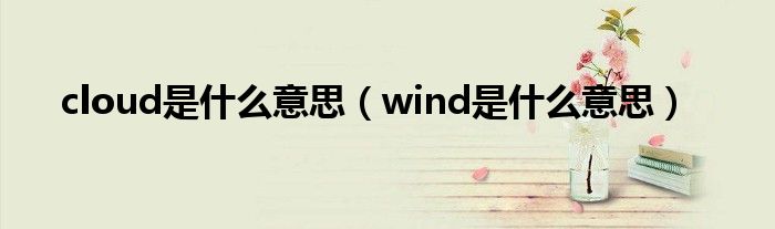 cloud是什么意思（wind是什么意思）