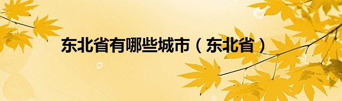 东北省有哪些城市（东北省）