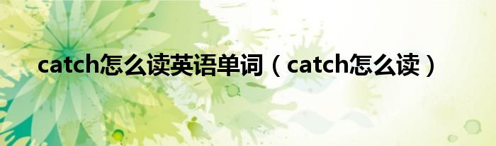 catch怎么读英语单词（catch怎么读）