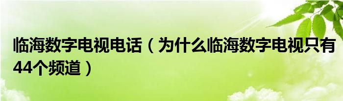 临海数字电视电话（为什么临海数字电视只有44个频道）