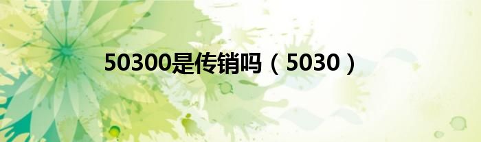 50300是传销吗（5030）