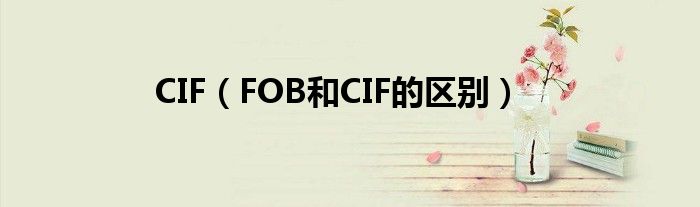 CIF（FOB和CIF的区别）