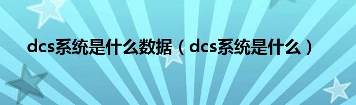 dcs系统是什么数据（dcs系统是什么）