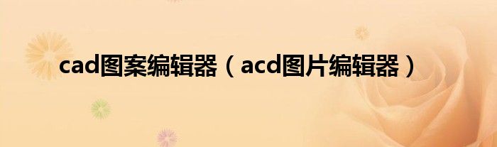 cad图案编辑器（acd图片编辑器）