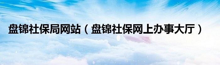 盘锦社保局网站（盘锦社保网上办事大厅）