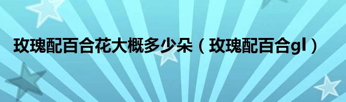 玫瑰配百合花大概多少朵（玫瑰配百合gl）