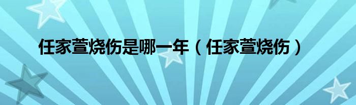 任家萱烧伤是哪一年（任家萱烧伤）