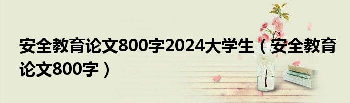 安全教育论文800字2024大学生（安全教育论文800字）