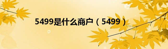 5499是什么商户（5499）