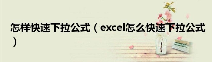 怎样快速下拉公式（excel怎么快速下拉公式）