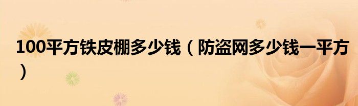 100平方铁皮棚多少钱（防盗网多少钱一平方）