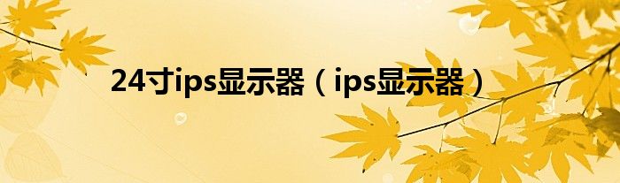 24寸ips显示器（ips显示器）