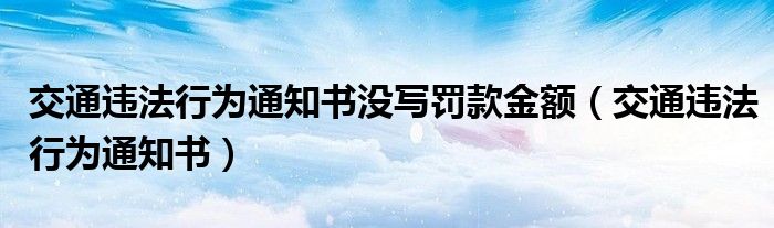 交通违法行为通知书没写罚款金额（交通违法行为通知书）