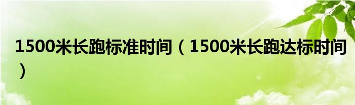 1500米长跑标准时间（1500米长跑达标时间）